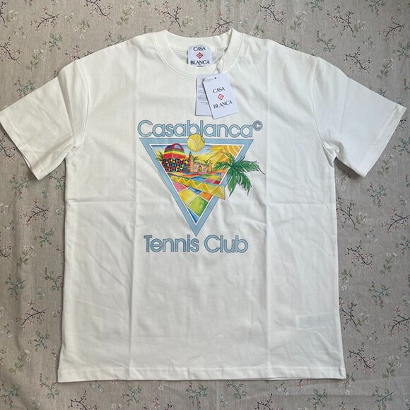 Casablanca Afro Cubism Tennis Club T-Shirt White - Picture 1 of 5
